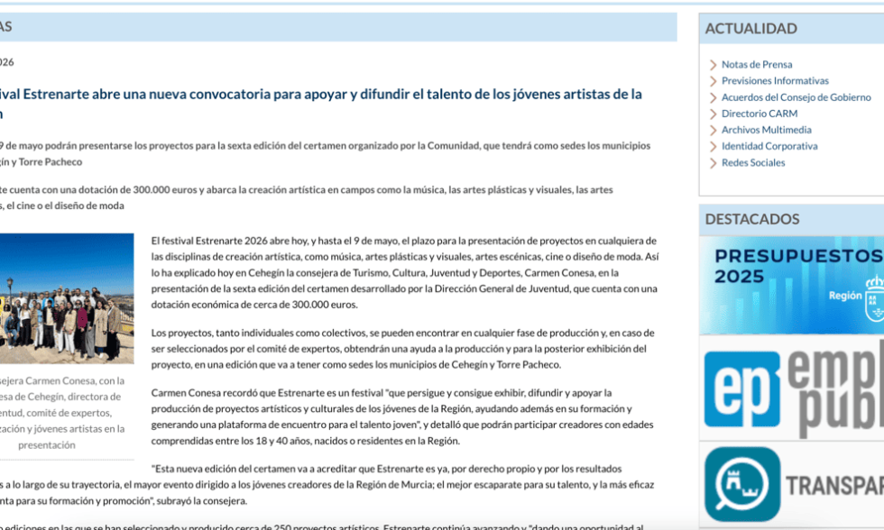 Estrernarte 2026 CARM